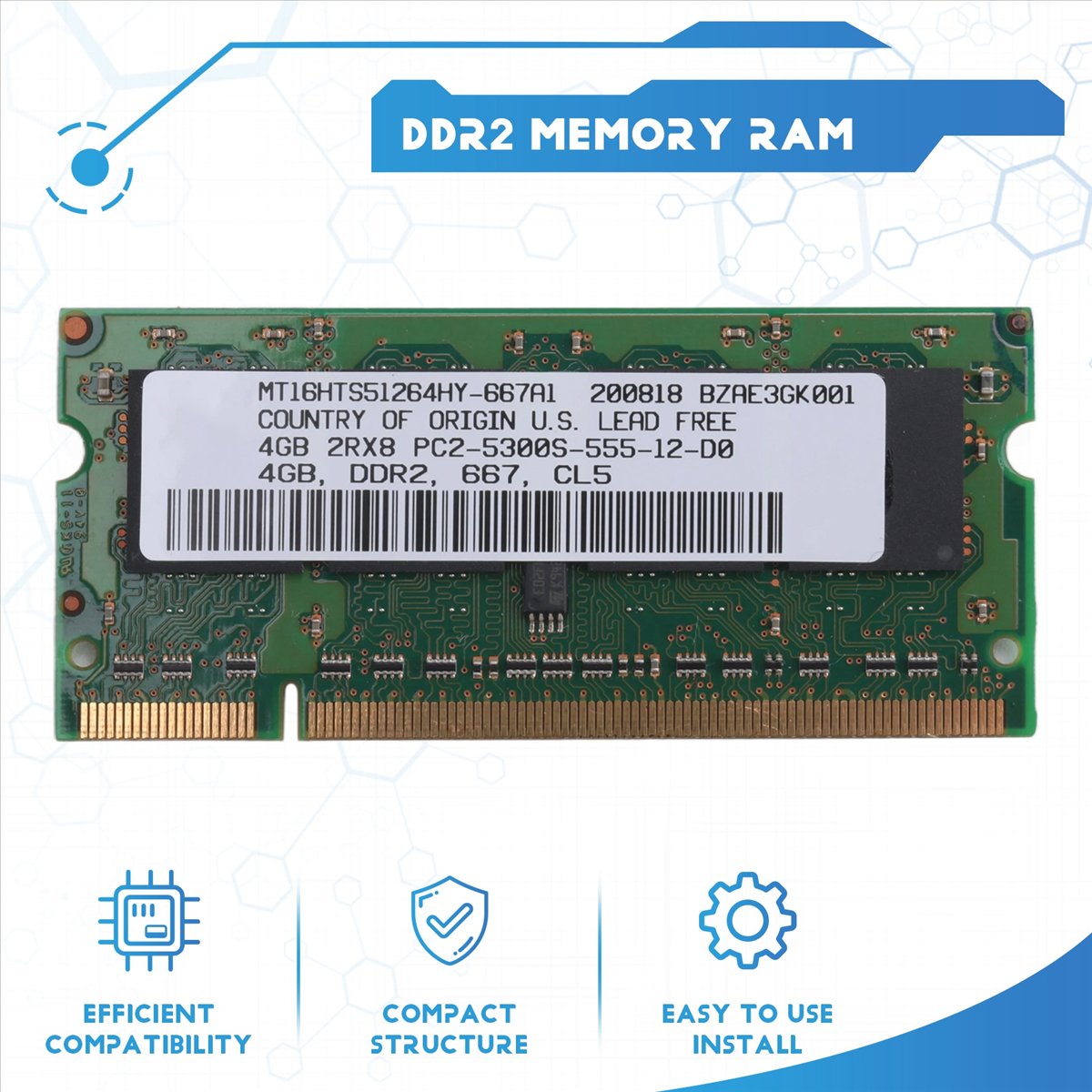Ddr2 Ram - ABAN DDR2 4GB Laptop Ram Memory